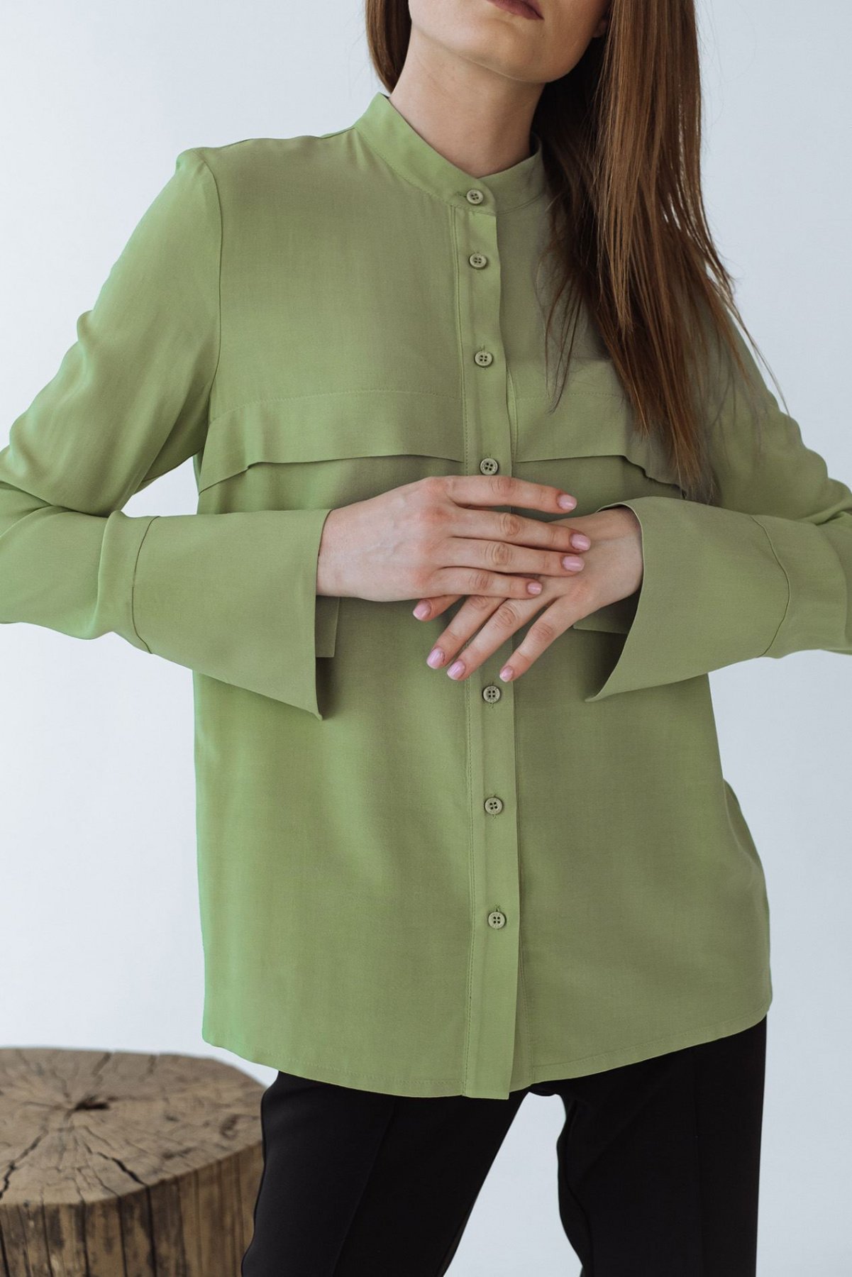 Блуза з довгим рукаом VOVK модель 09381 фісташковий Фото