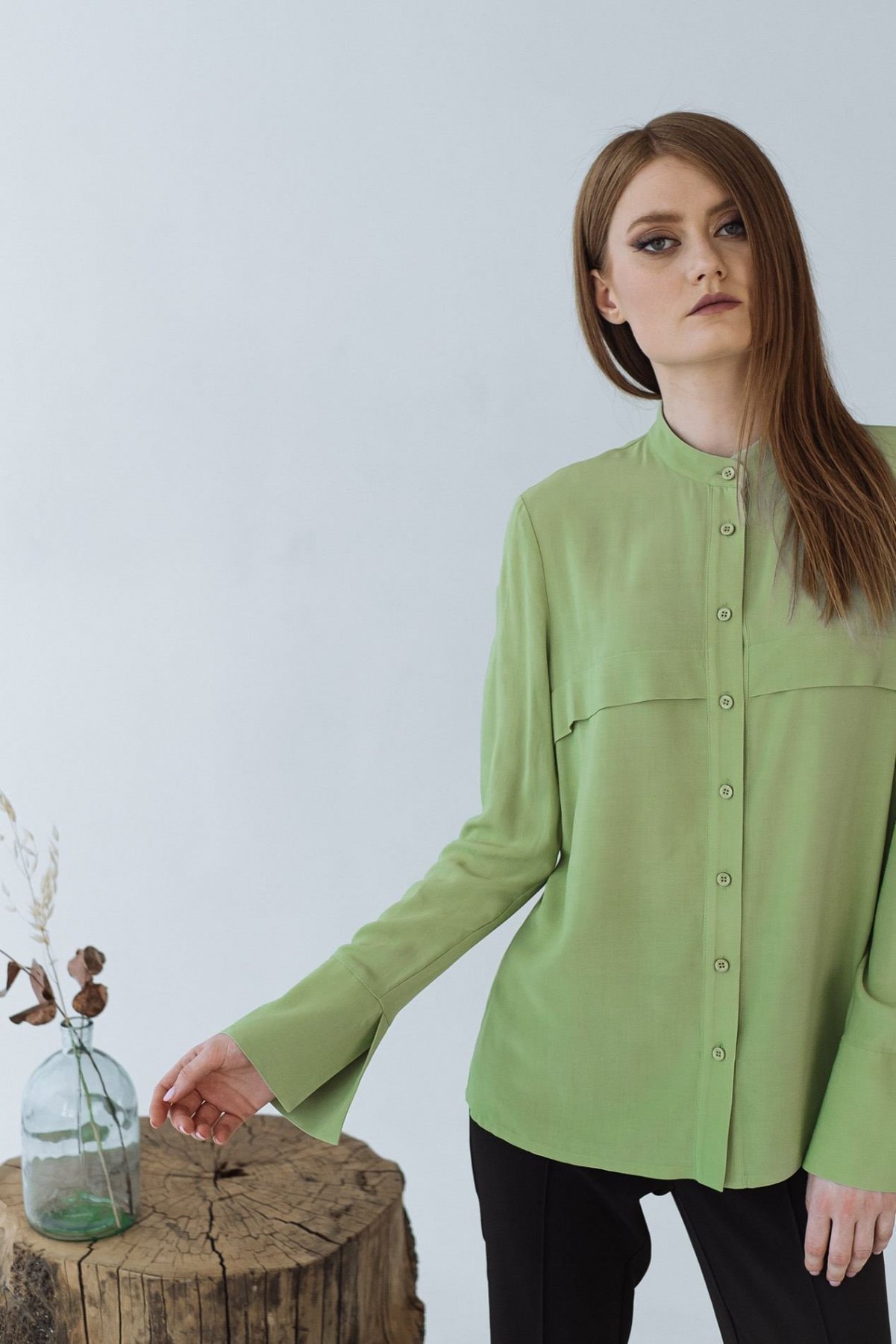 Блуза с длинным руквом VOVK модель 09381 фісташковий Фото