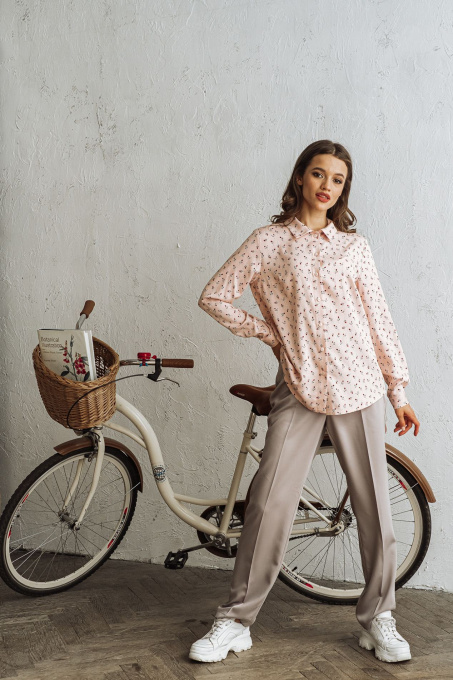 Блуза з довгим рукаом VOVK модель 09687 троянди Фото