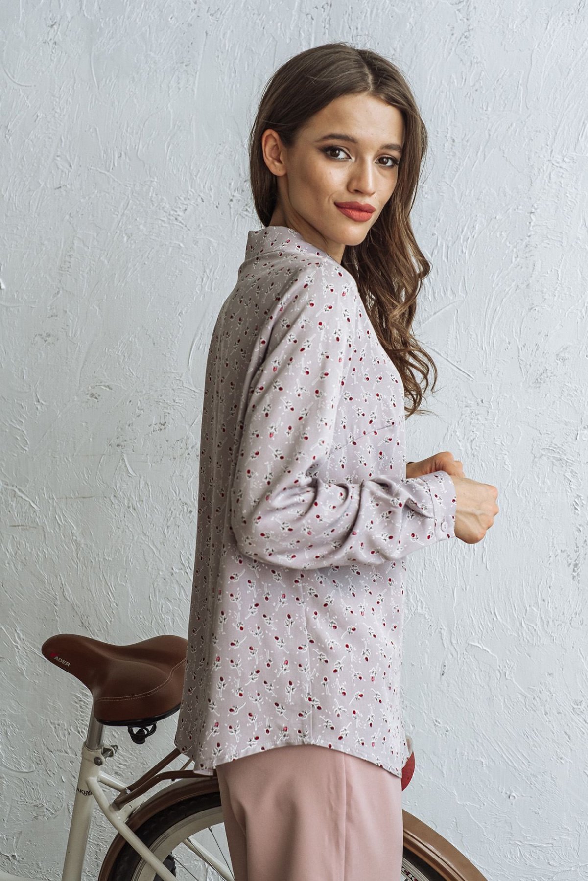 Блуза с длинным руквом VOVK модель 09688 сірий Фото