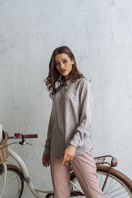 Блуза с длинным руквом VOVK модель 09688 сірий Фото