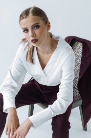 Блуза с длинным руквом VOVK модель 08017 білий Фото