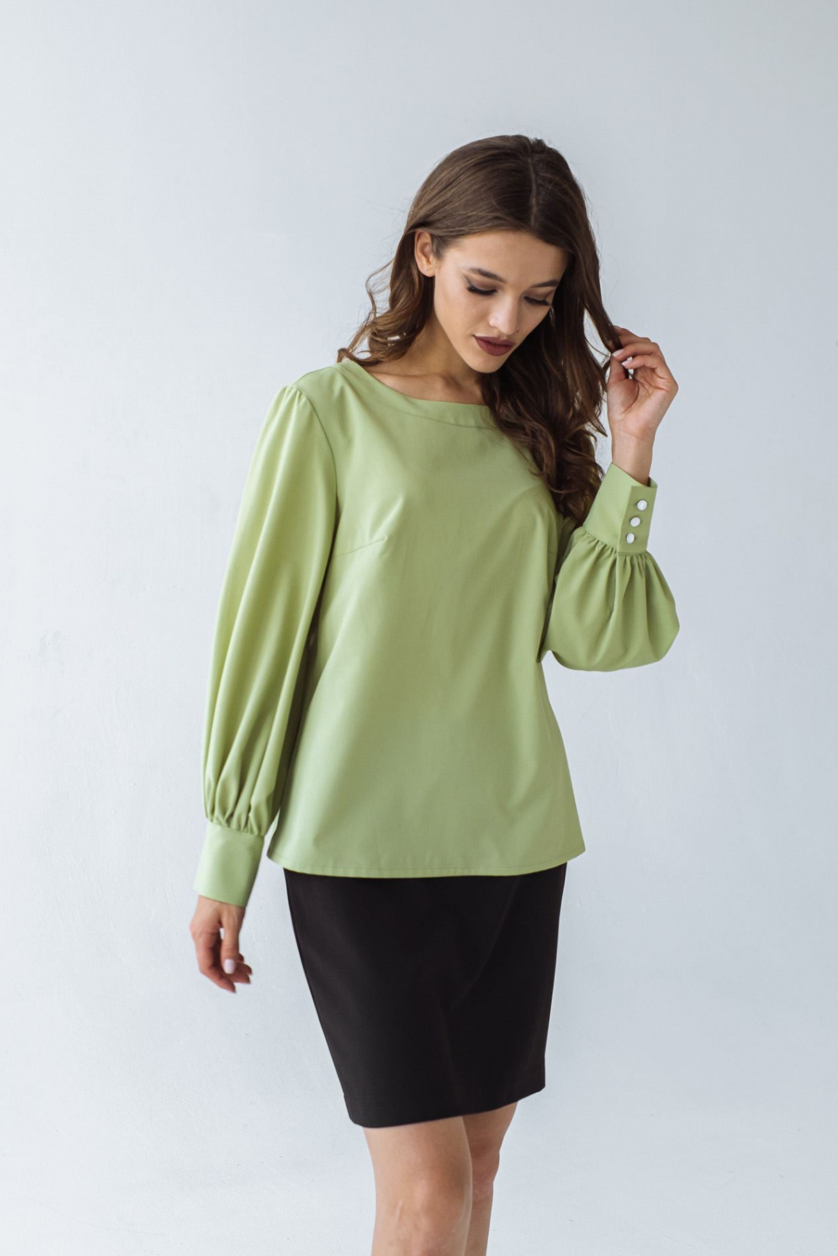 Блуза с длинным руквом VOVK модель 08654 фісташковий Фото