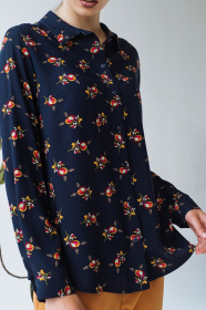 Блуза с длинным руквом VOVK модель 09402 квіти Фото