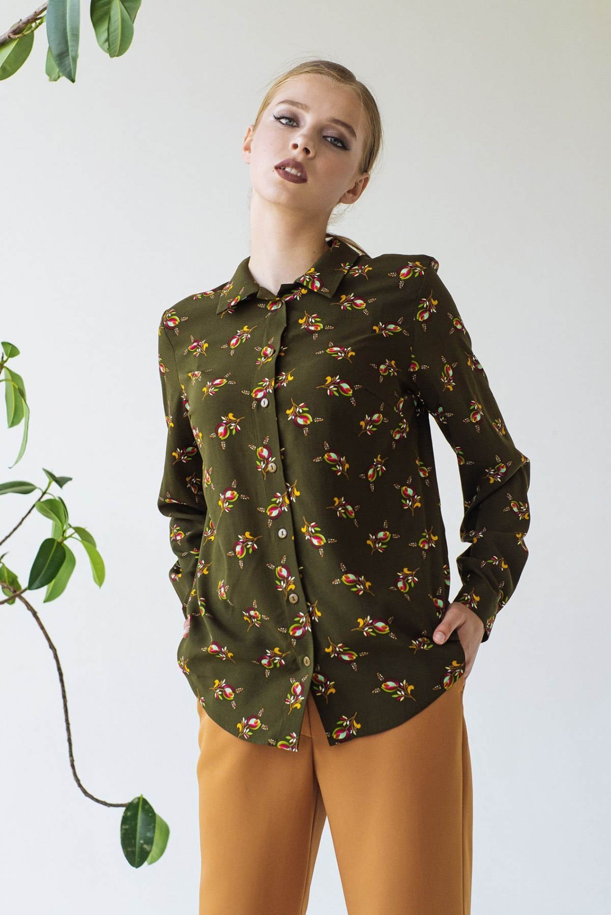 Блуза з довгим рукаом VOVK модель 09403 квіти Фото