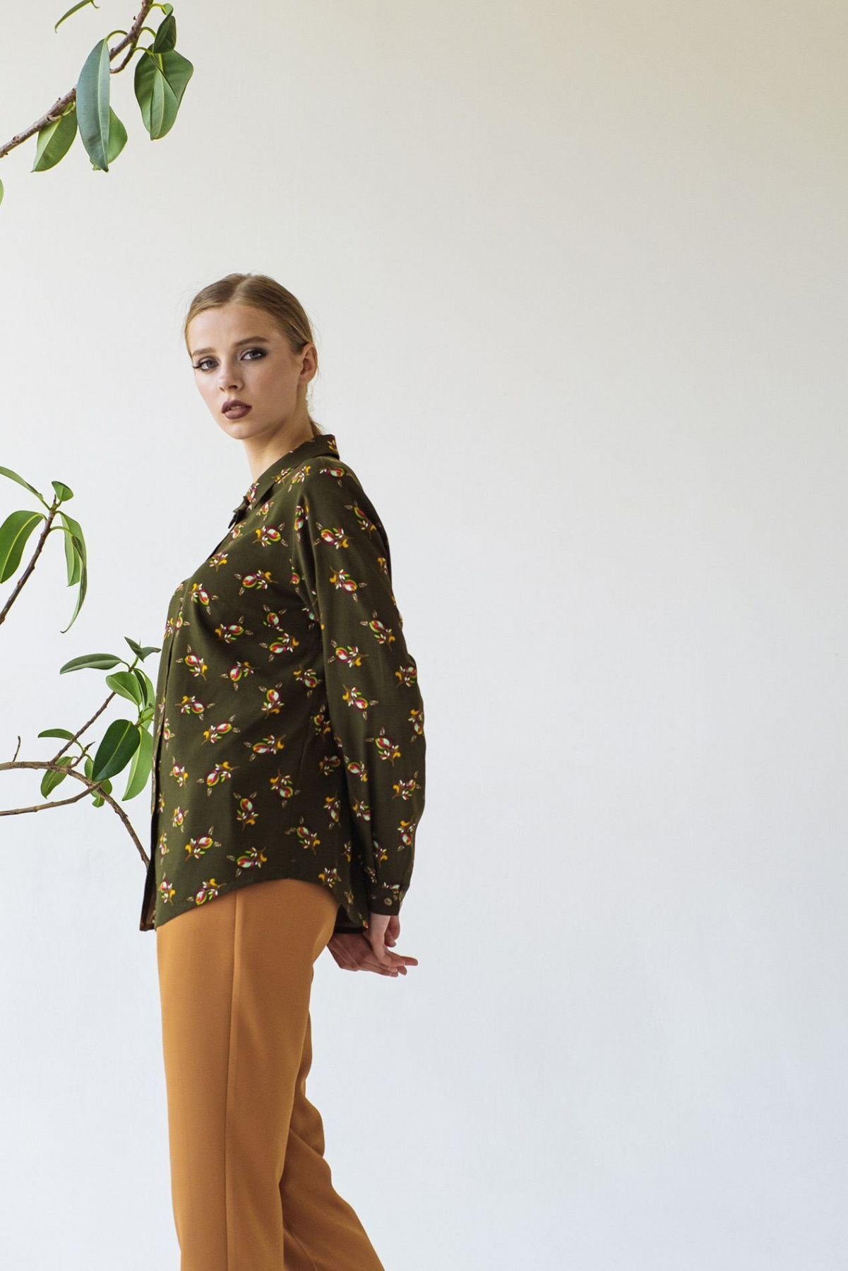 Блуза с длинным руквом VOVK модель 09403 квіти Фото