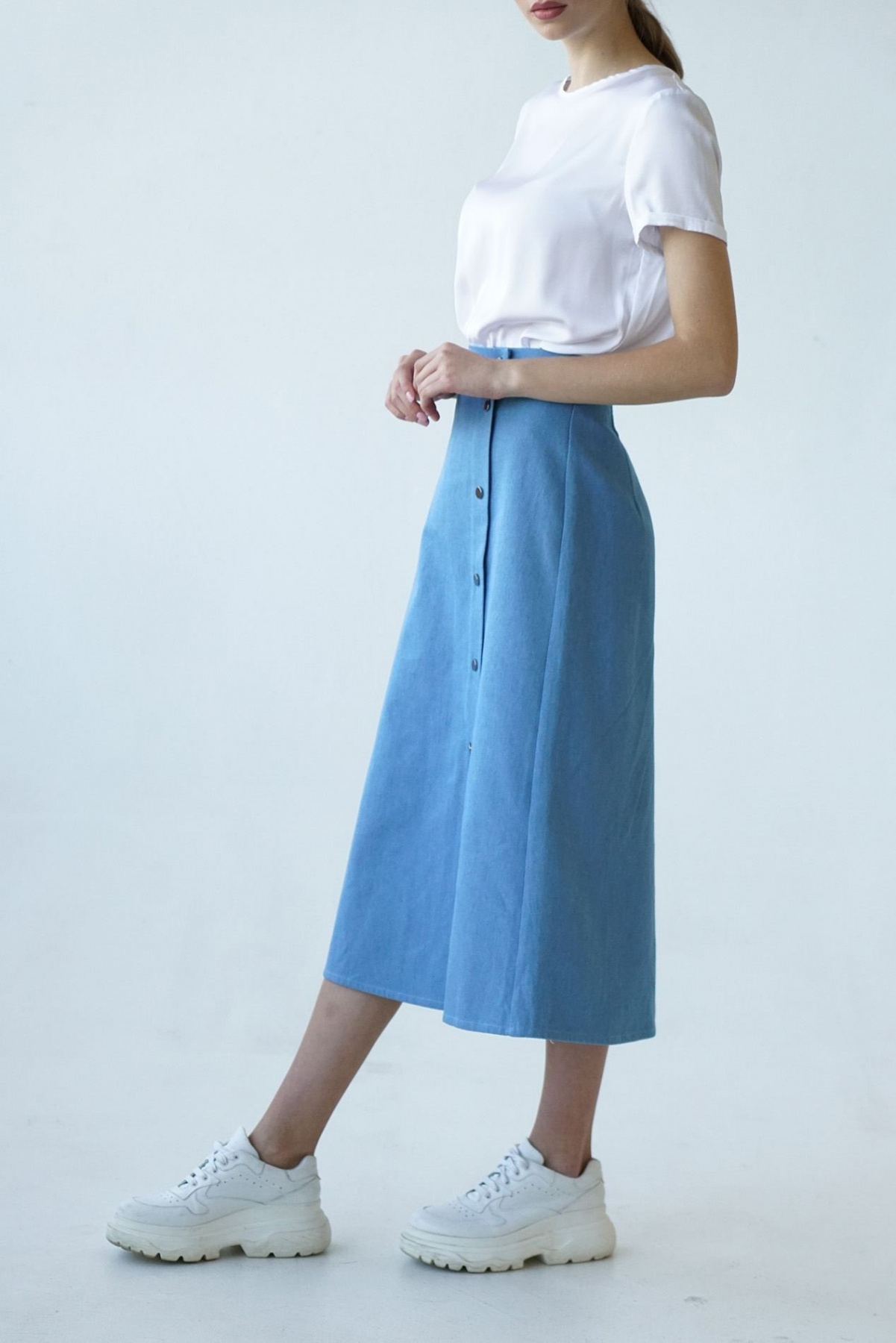 Юбки VOVK модель 09742 небесний Фото