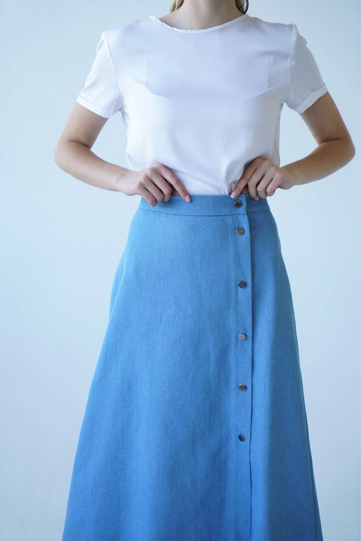 Юбки VOVK модель 09742 небесний Юбки VOVK модель 09742 небесний Фото