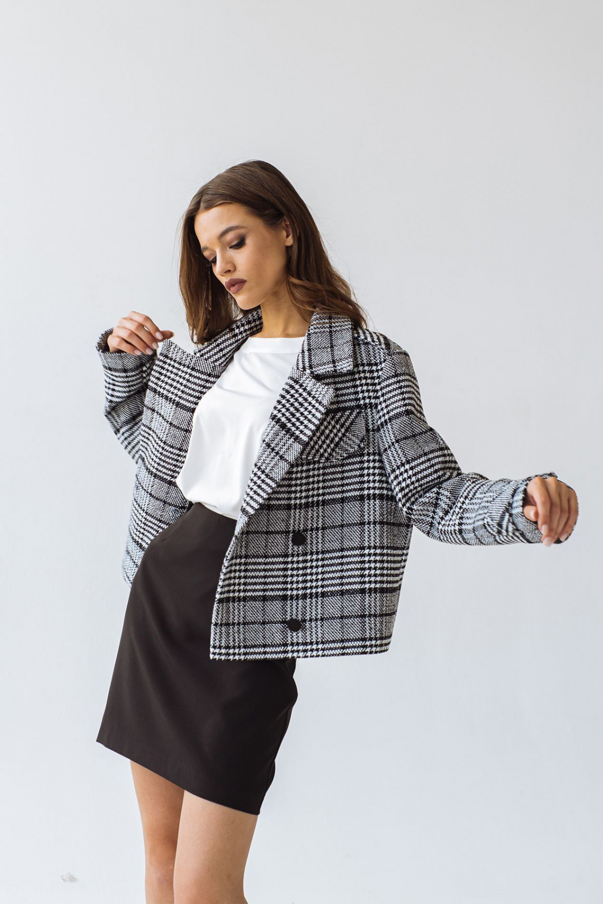 Демісезонна куртка VOVK Модель 09397 клітинка Фото