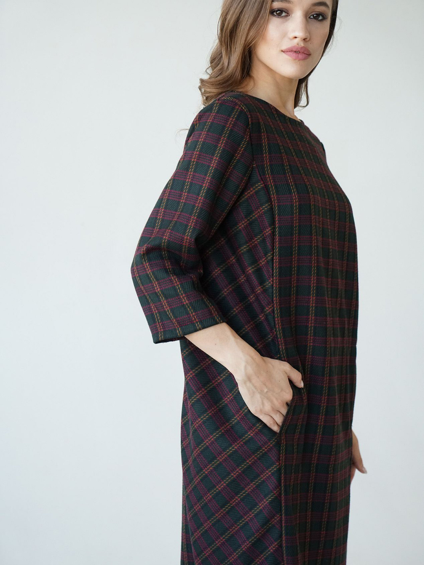 Платья VOVK модель 09566 клітинка Фото