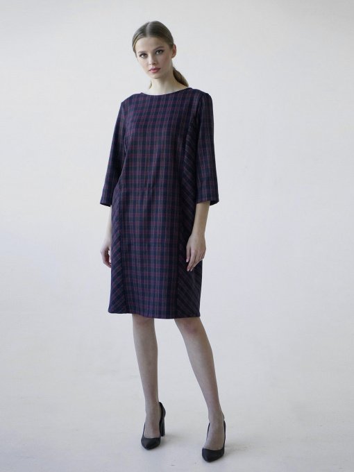 Платья VOVK модель 09567 клітинка Фото