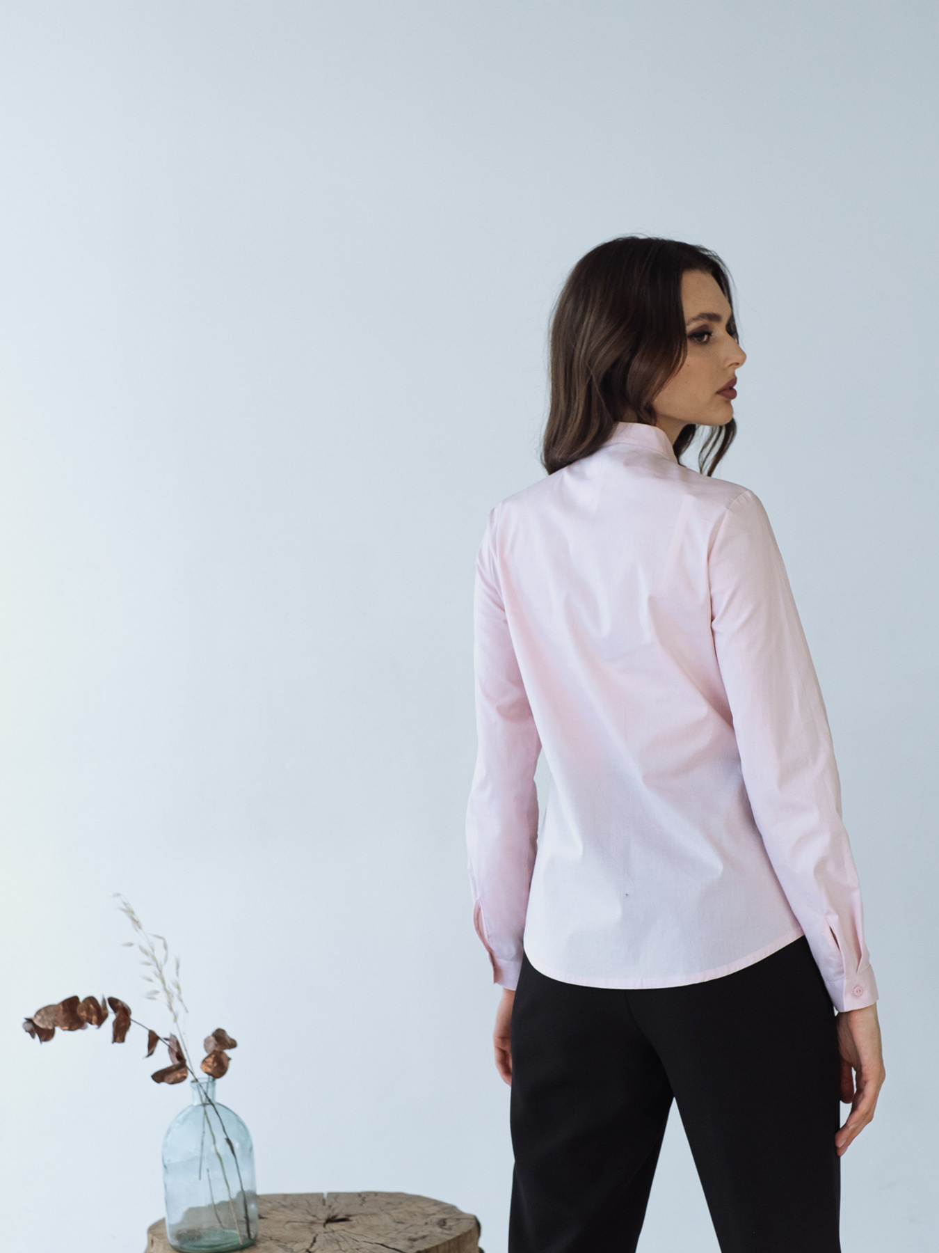 Блуза с длинным руквом VOVK модель 09689 пудровий Фото