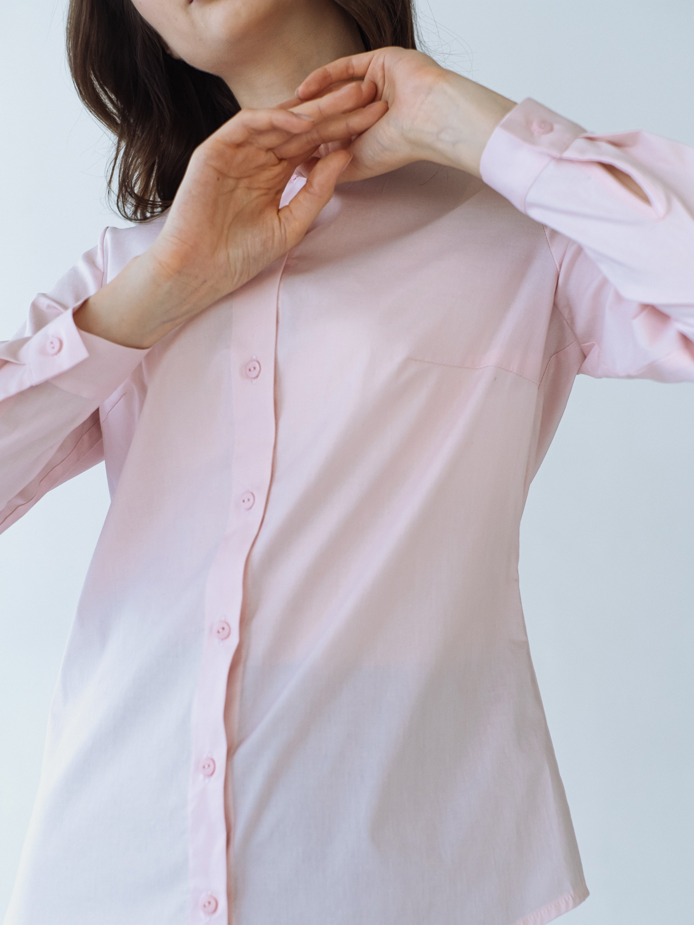 Блуза с длинным руквом VOVK модель 09689 пудровий Фото