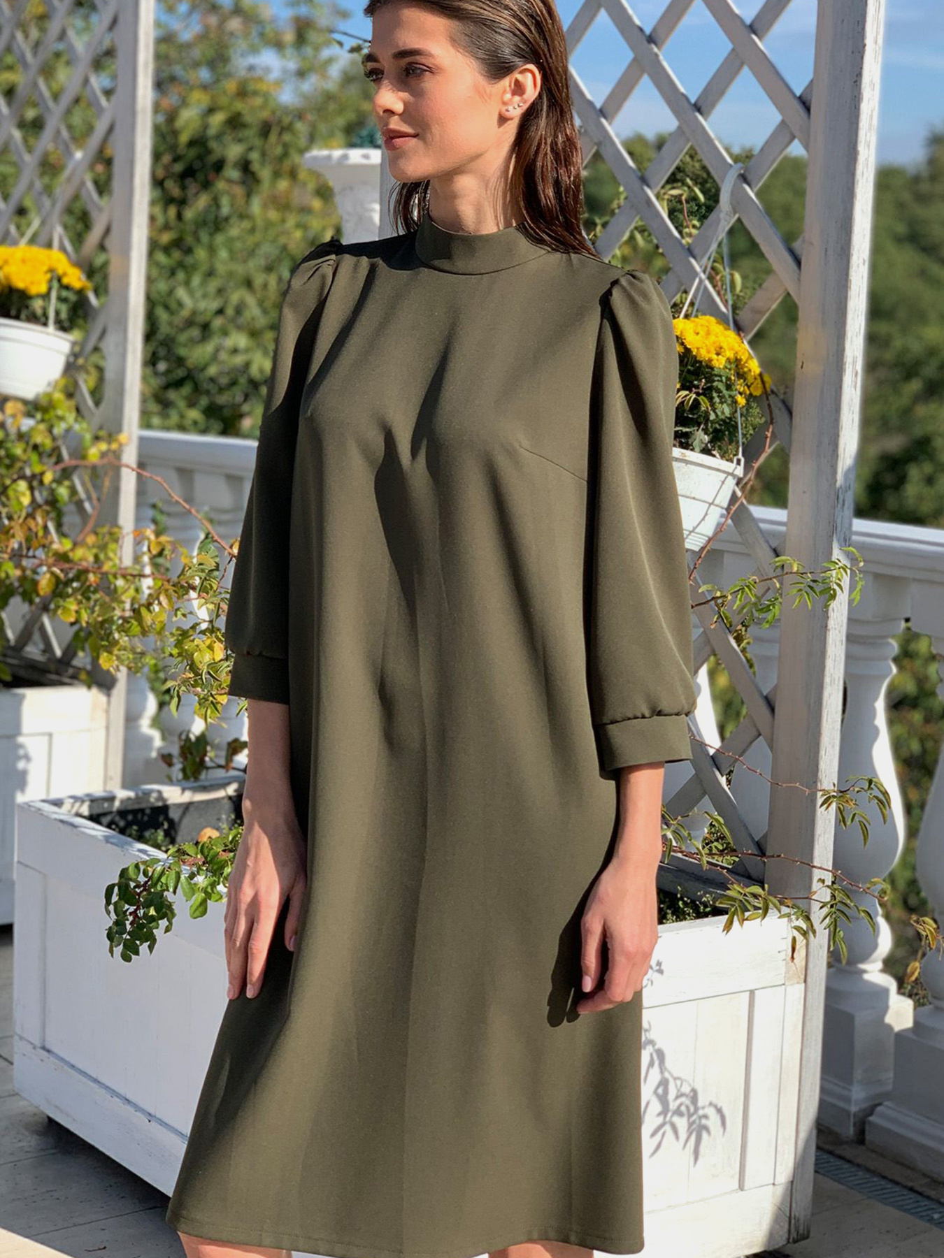 Платья VOVK модель 010047 оливковий Фото