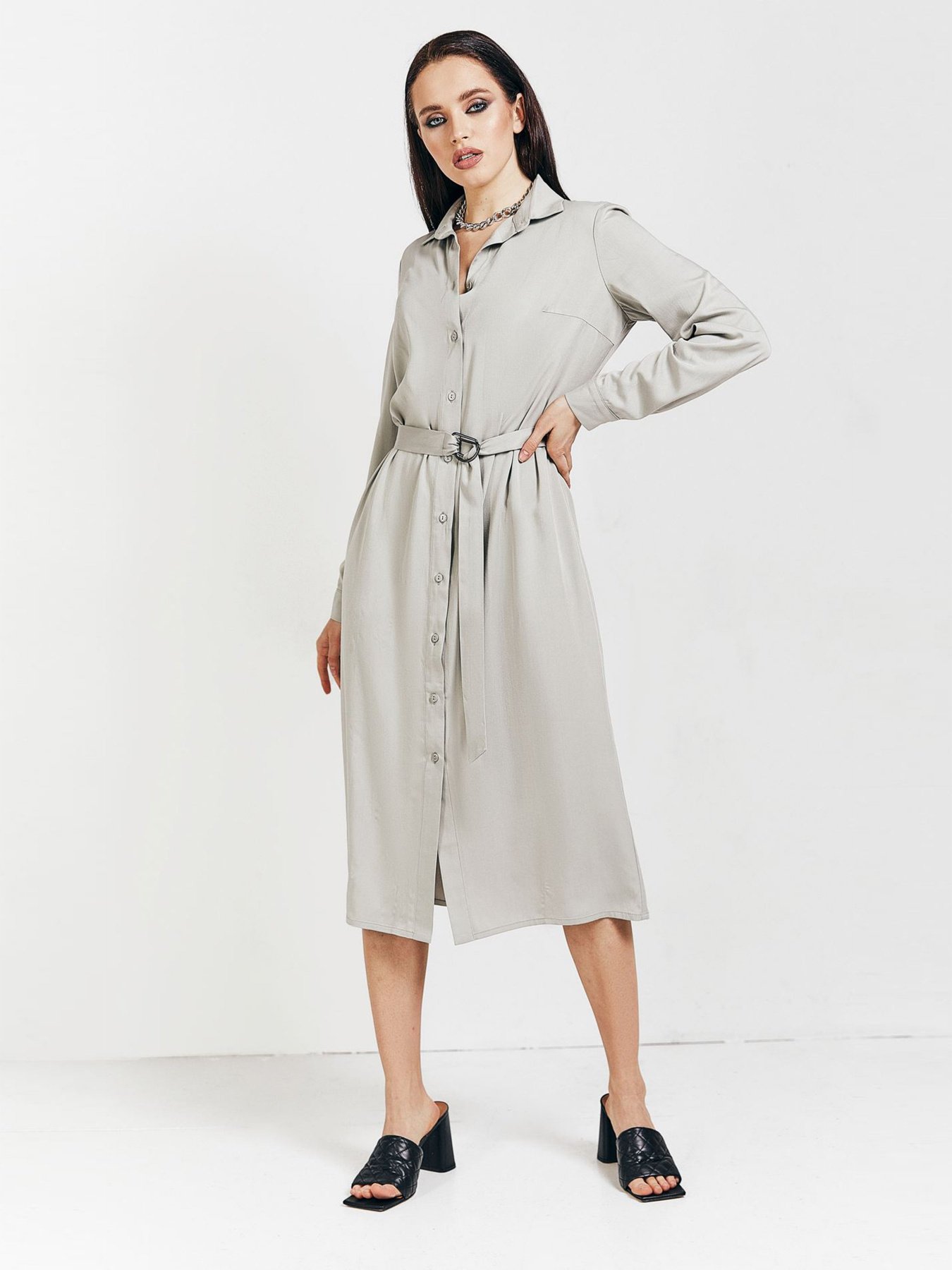 Платья VOVK модель 010259 шалфей Фото