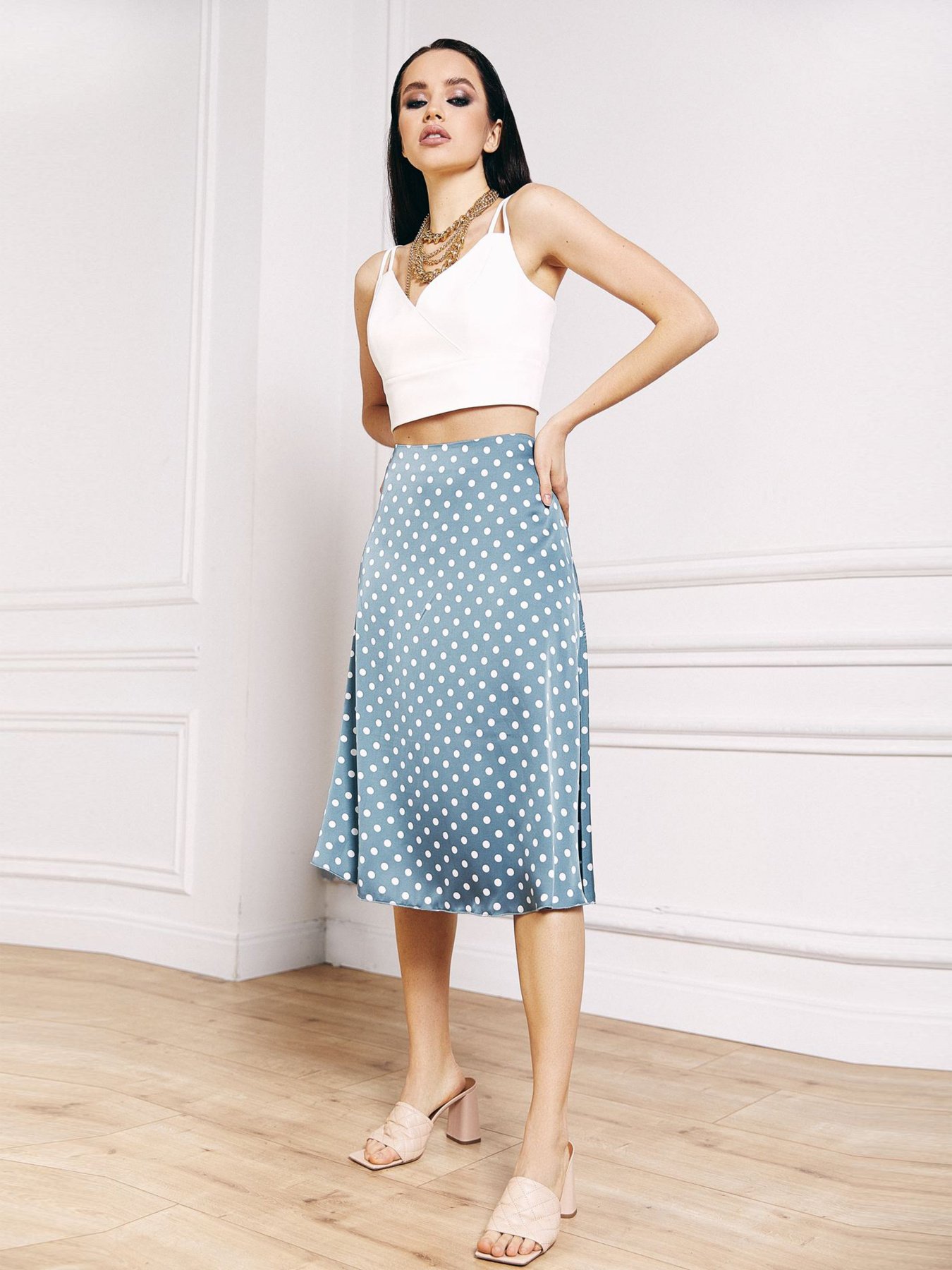 Юбки VOVK модель 010905 блакитно-сірий Фото