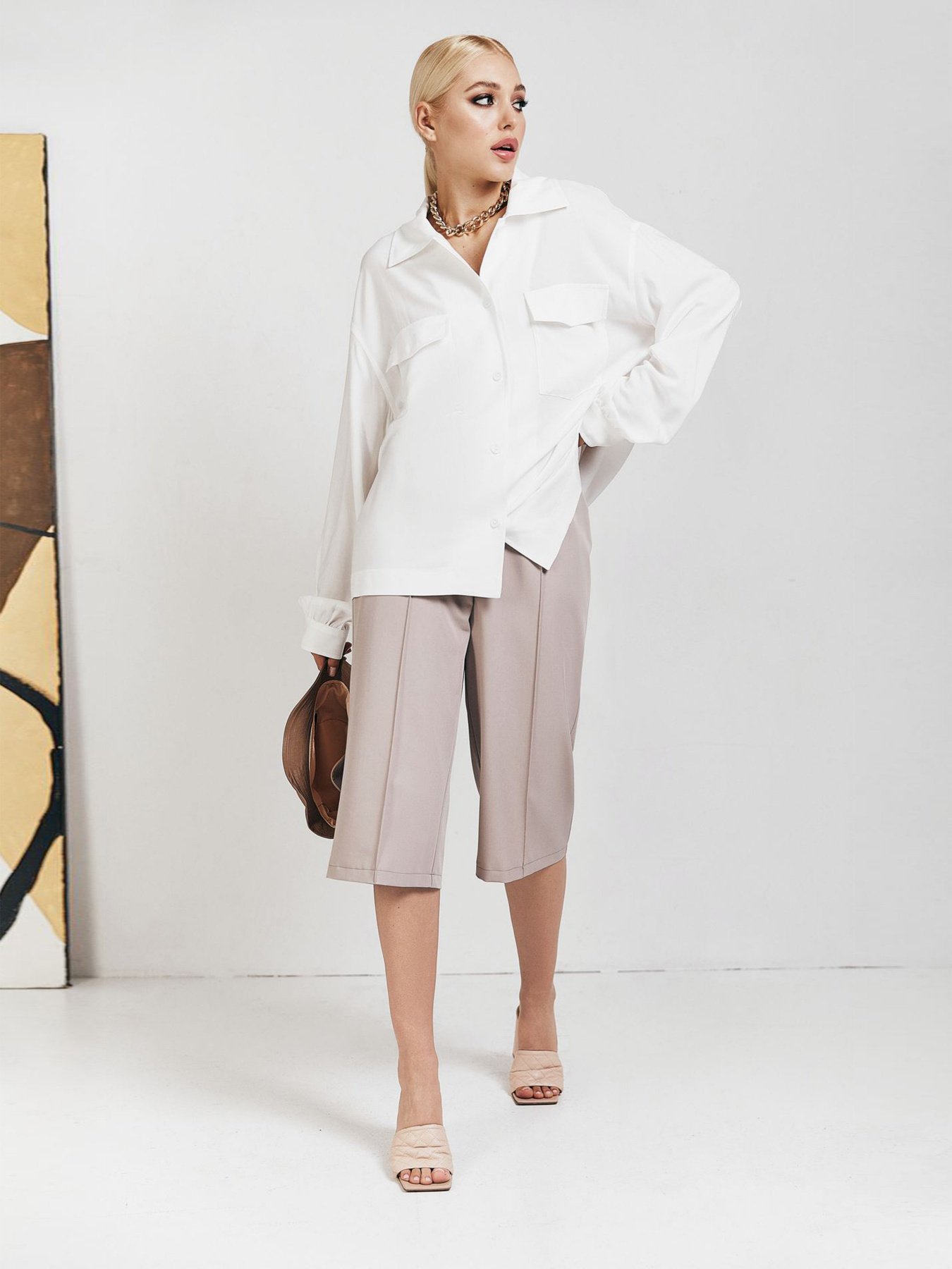 Рубашка повседневная VOVK модель 010929 молочний Фото