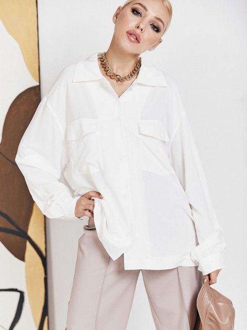 Рубашка повседневная VOVK модель 010929 молочний Фото