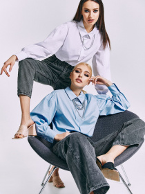 Блуза VOVK модель 010994 небесний Блуза VOVK модель 010994 небесний Фото