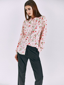 Рубашка повседневная VOVK модель 011000 принт квіти на рожевому Рубашка повседневная VOVK модель 011000 принт квіти на рожевому Фото