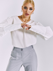 Блуза VOVK модель 09984 молочний Блуза VOVK модель 09984 молочний Фото