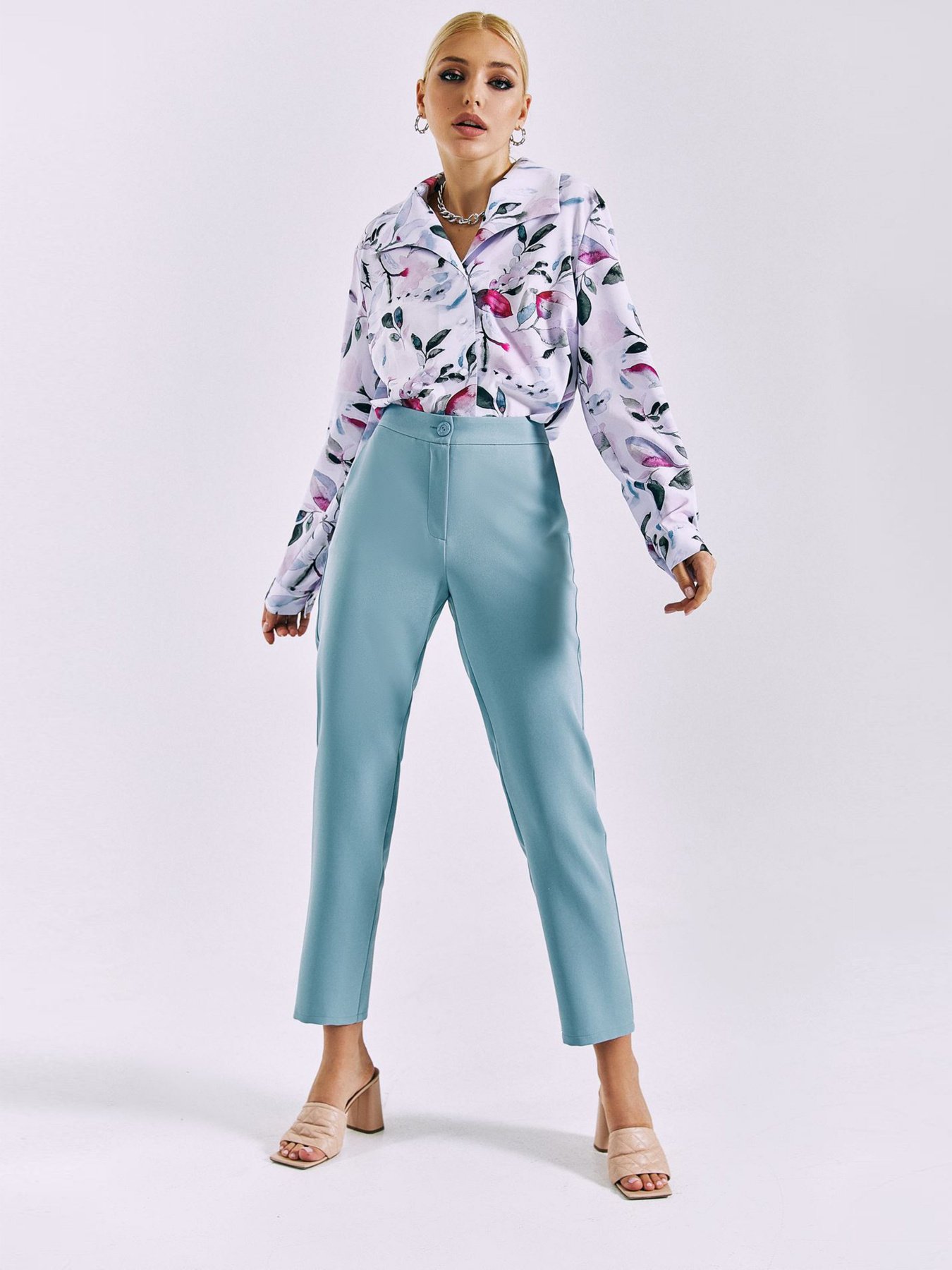 Брюки повседневные VOVK модель 010973 блакитно-сірий Фото