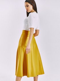 Юбки VOVK модель 010882 гірчичний Фото