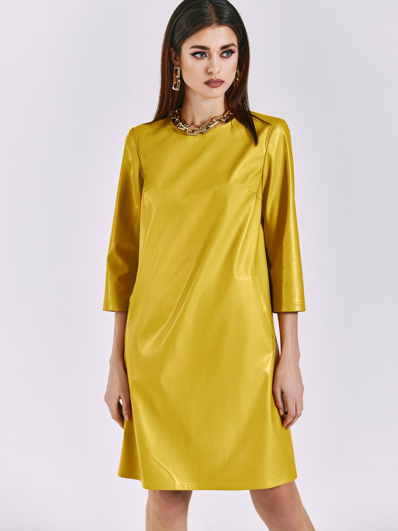 Платья VOVK модель 010885 гірчичний Фото