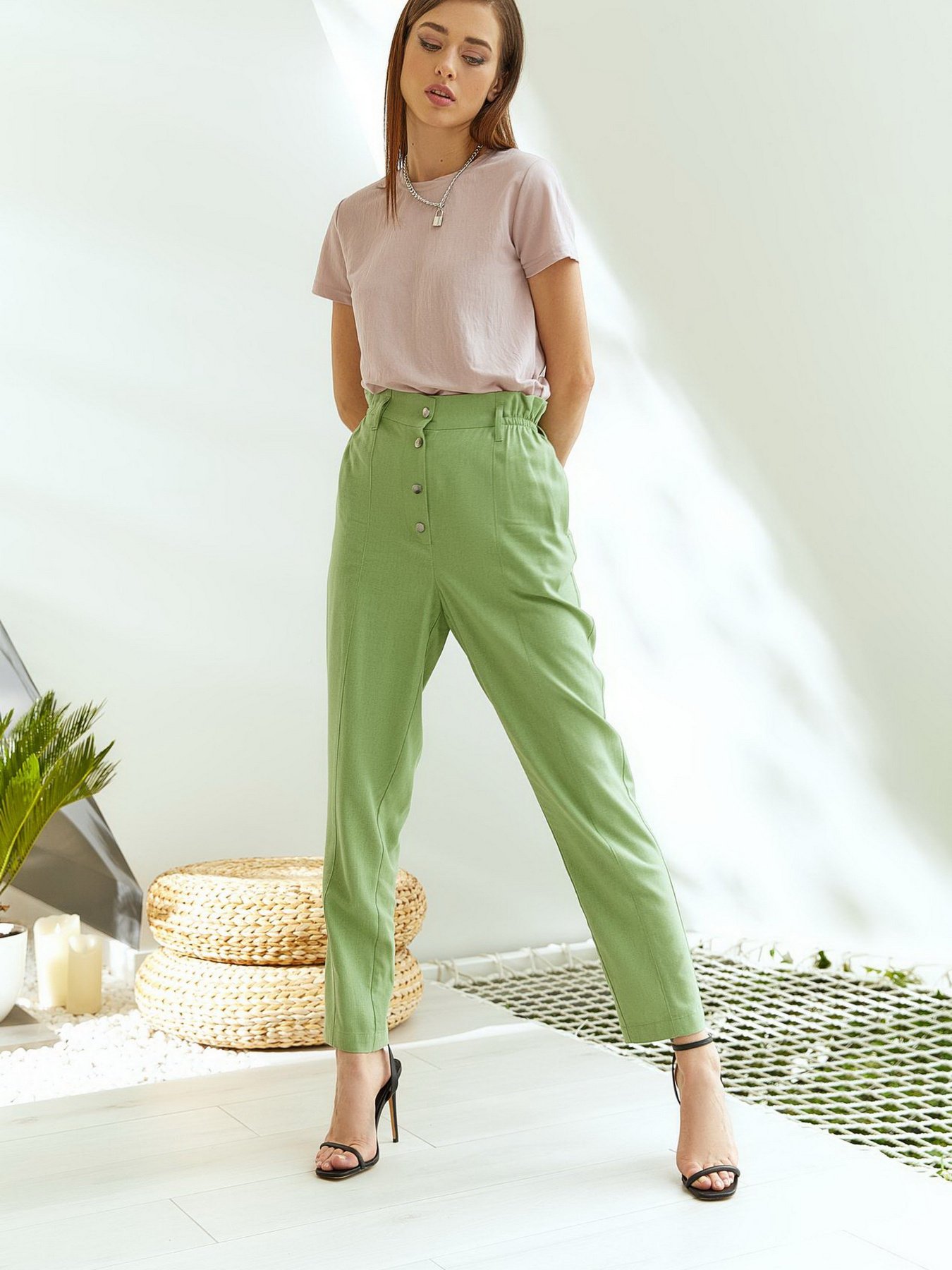 Брюки повседневные VOVK модель 011323 шалфей Фото