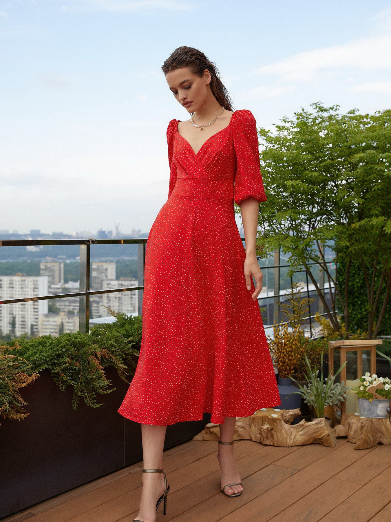 Сукні VOVK модель 011686 червоний Сукні VOVK модель 011686 червоний Фото