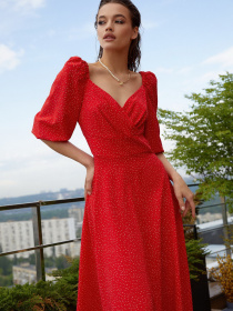 Сукні VOVK модель 011686 червоний Сукні VOVK модель 011686 червоний Фото