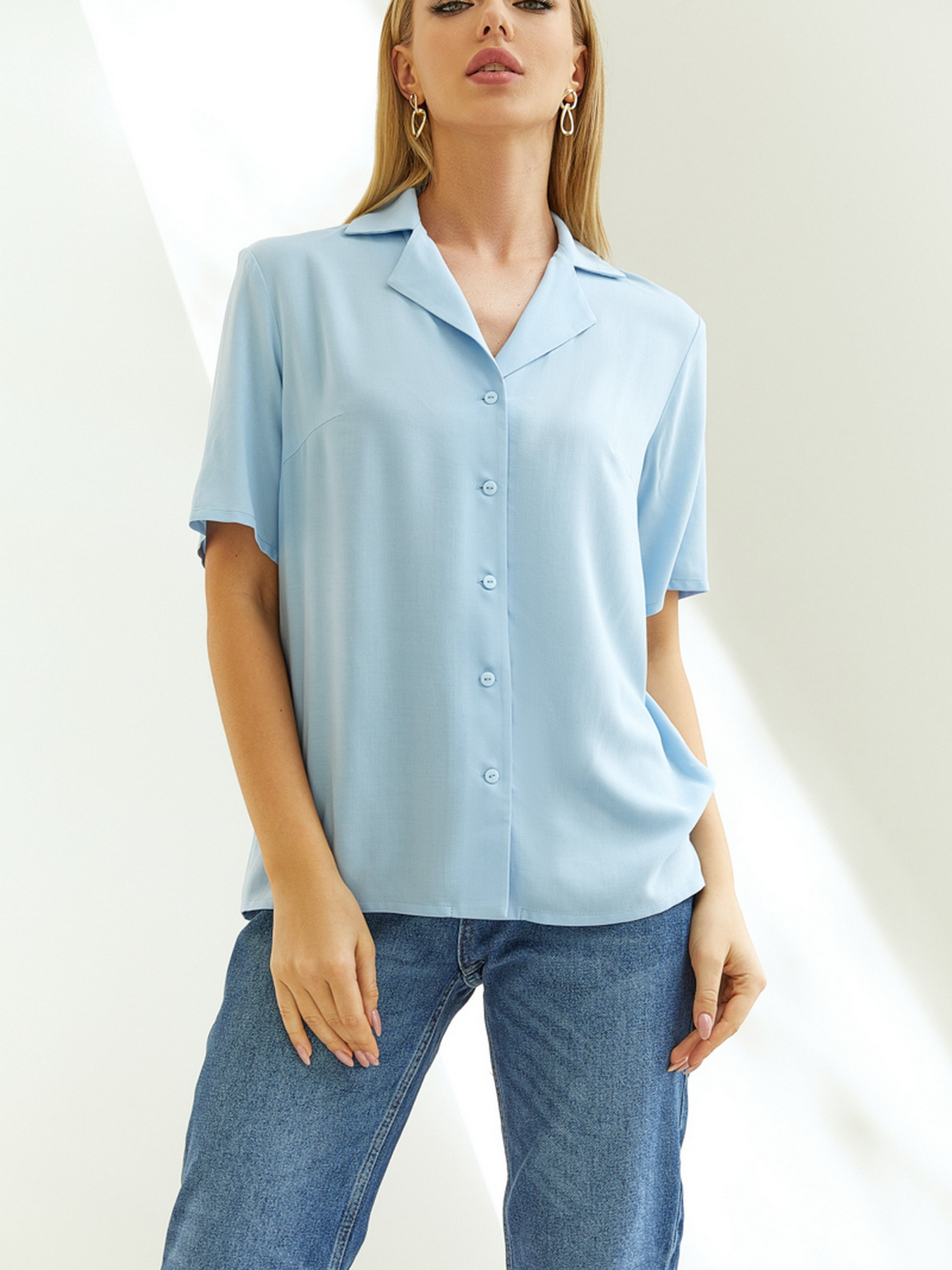 Блуза VOVK модель 011243 небесний Фото