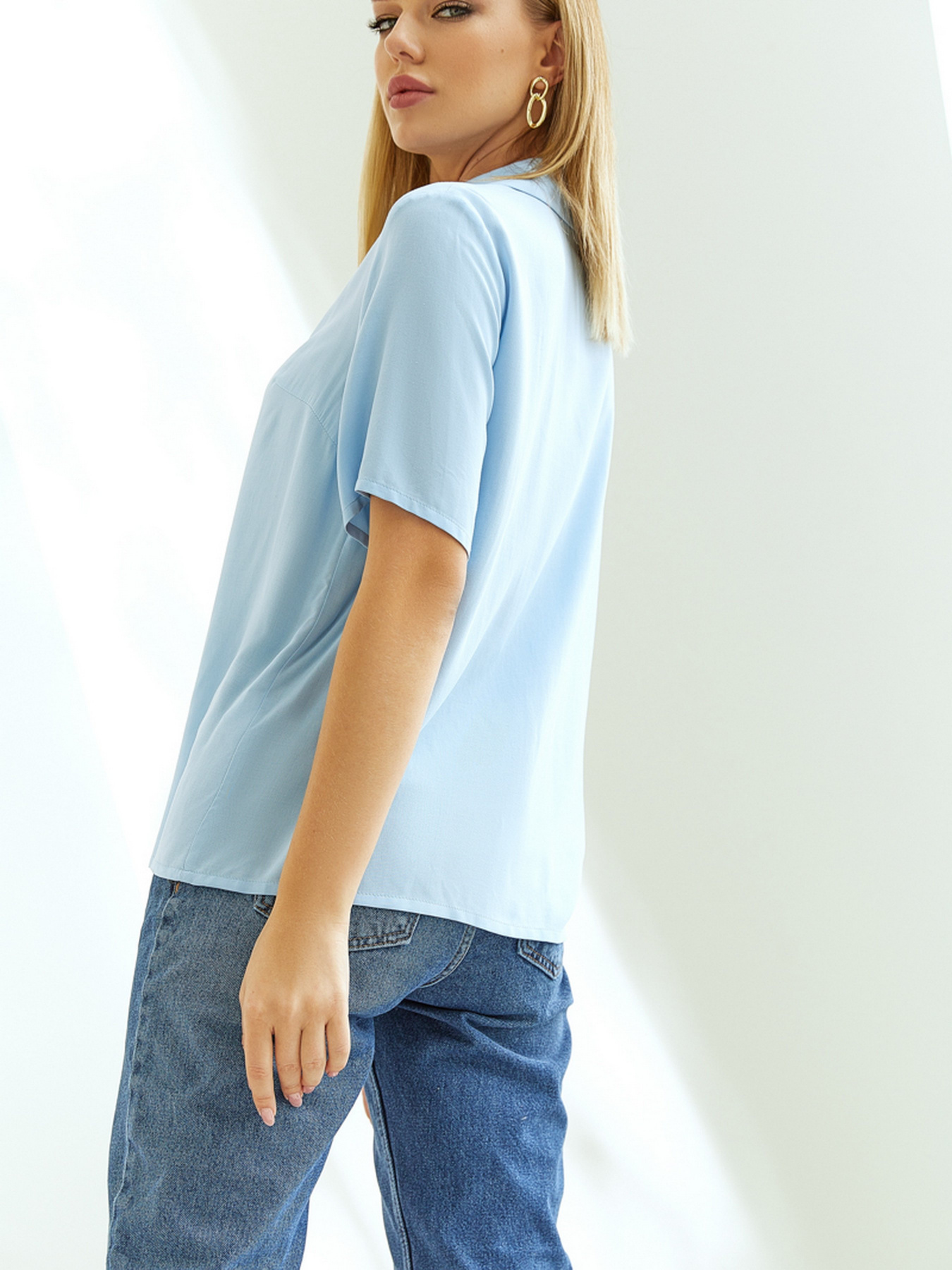 Блуза VOVK модель 011243 небесний Блуза VOVK модель 011243 небесний Фото