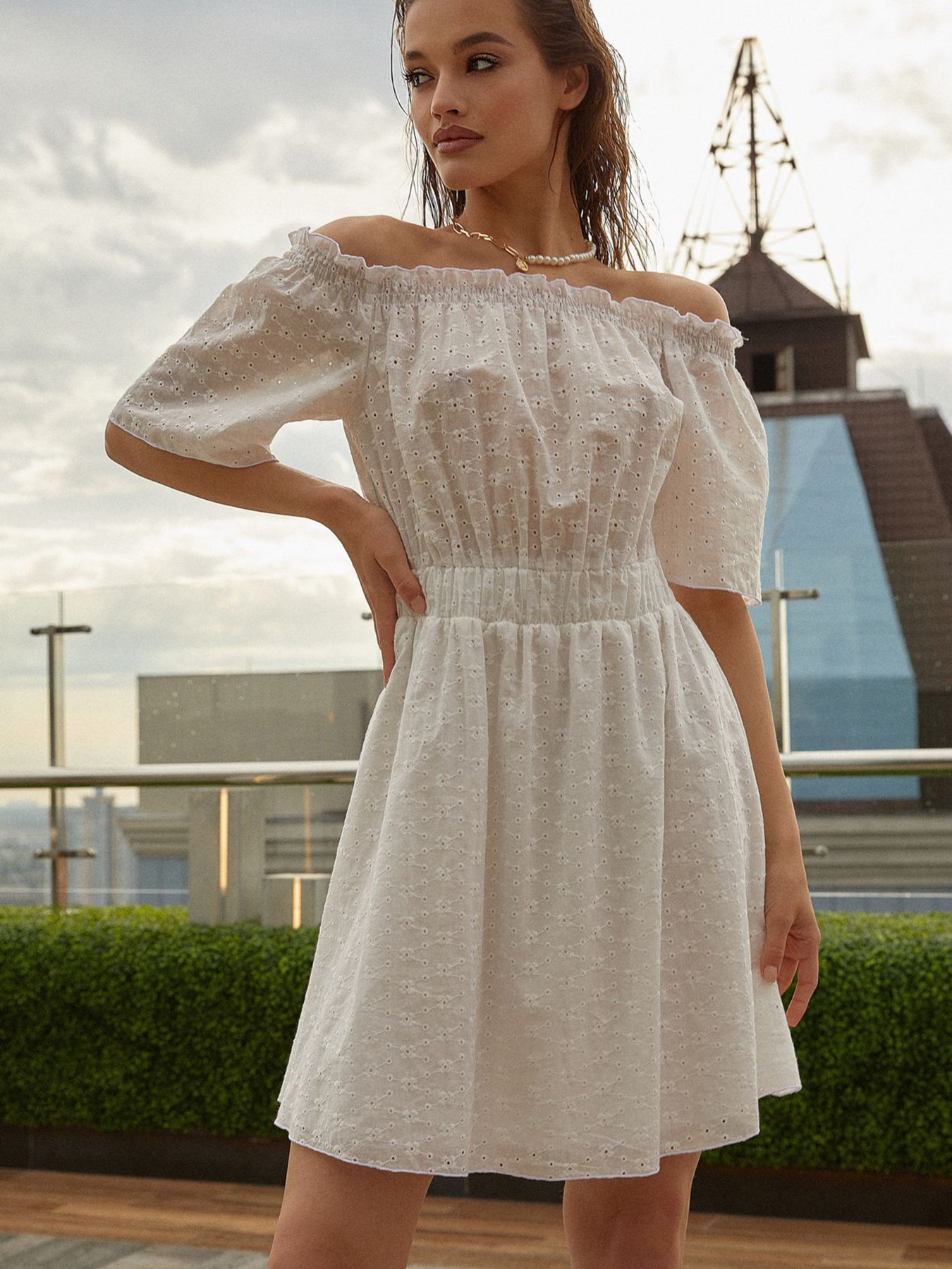 Платья VOVK модель 011534 білий Фото