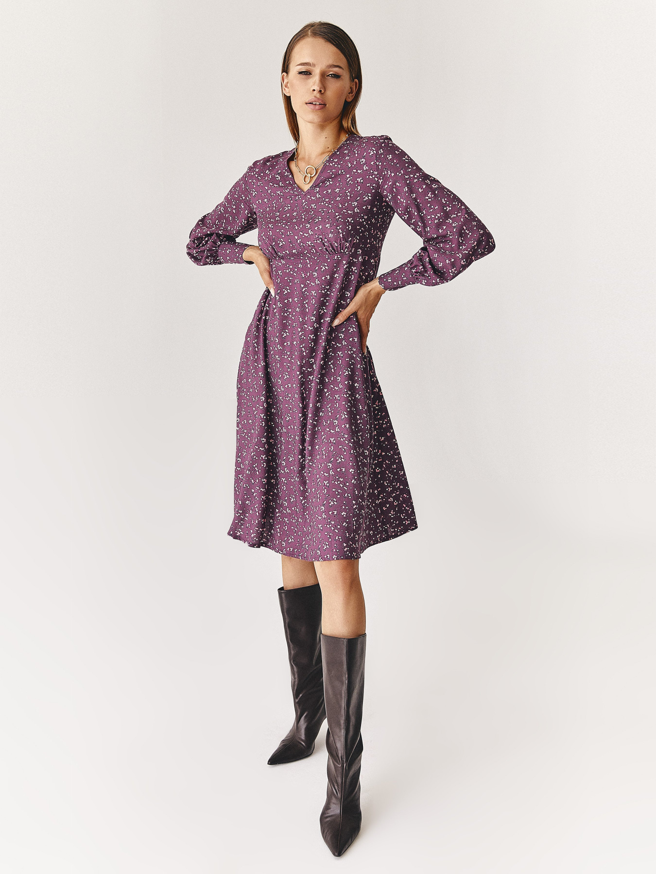 Платья VOVK модель 09809 темно-фрезовий Фото