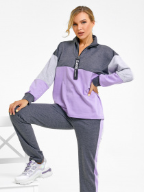 Спортивний костюм ISSA Plus модель 11001_серый/сиреневый Фото