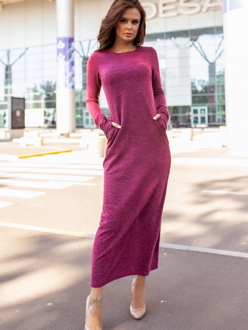Платья ISSA Plus модель 12105_бордовый Фото