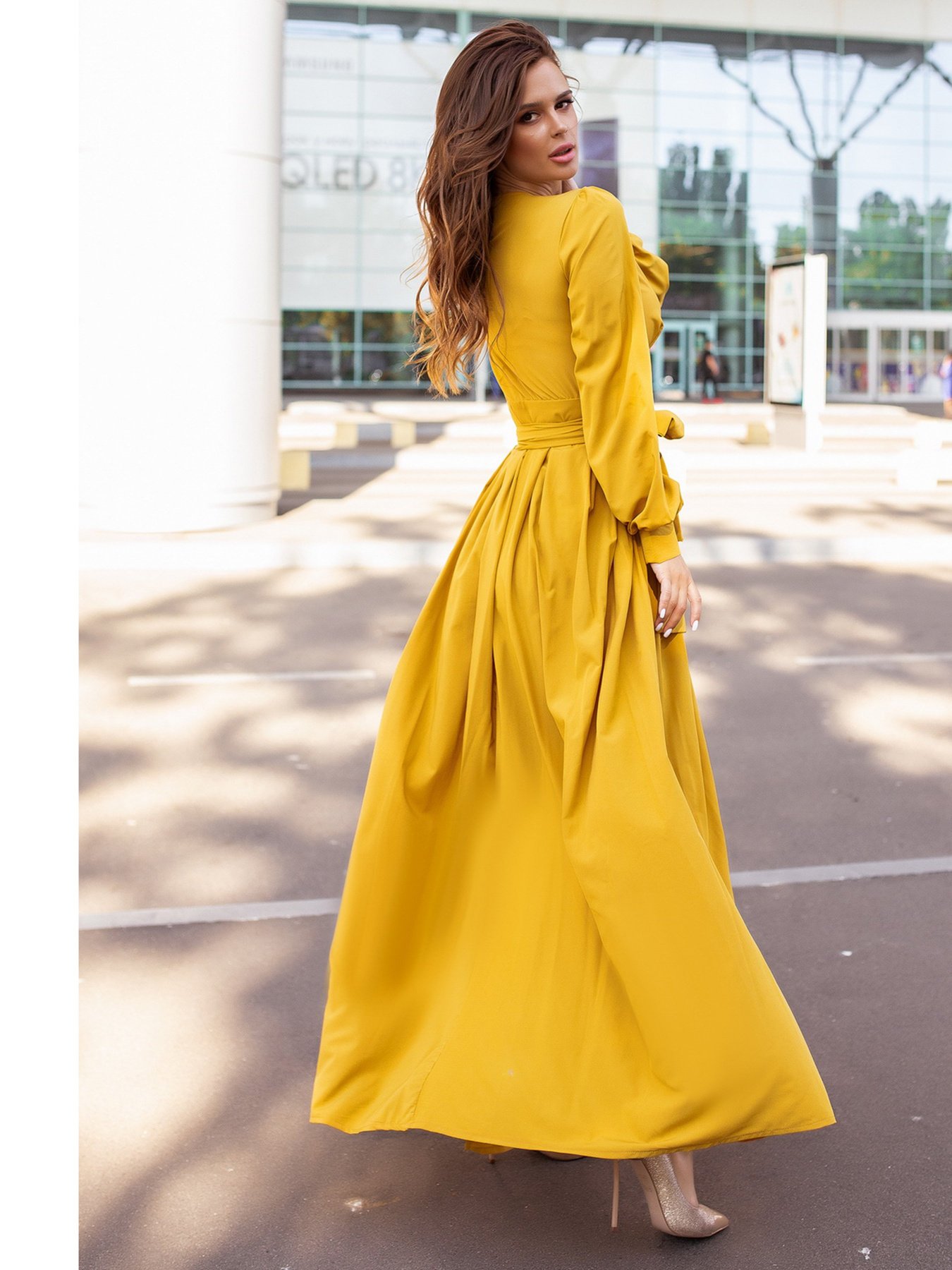 Платья ISSA Plus модель 12107_горчичный Фото