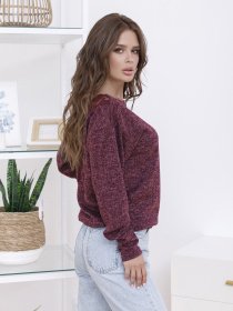 Джемпер ISSA Plus модель 12111_бордовый Фото