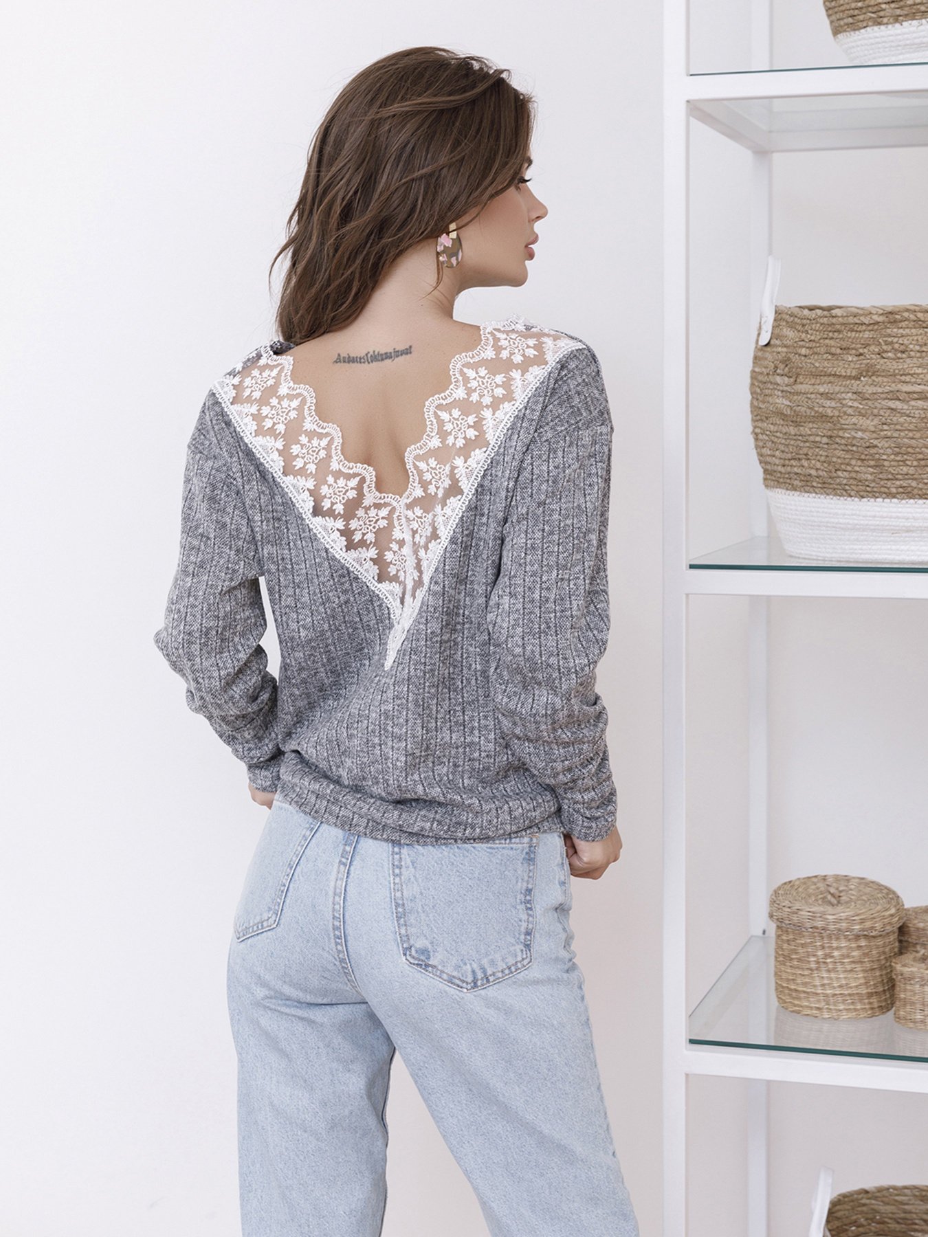 Джемпер ISSA Plus модель 12111_серый Фото