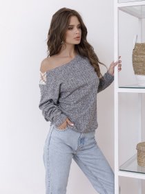 Джемпер ISSA Plus модель 12111_серый Фото