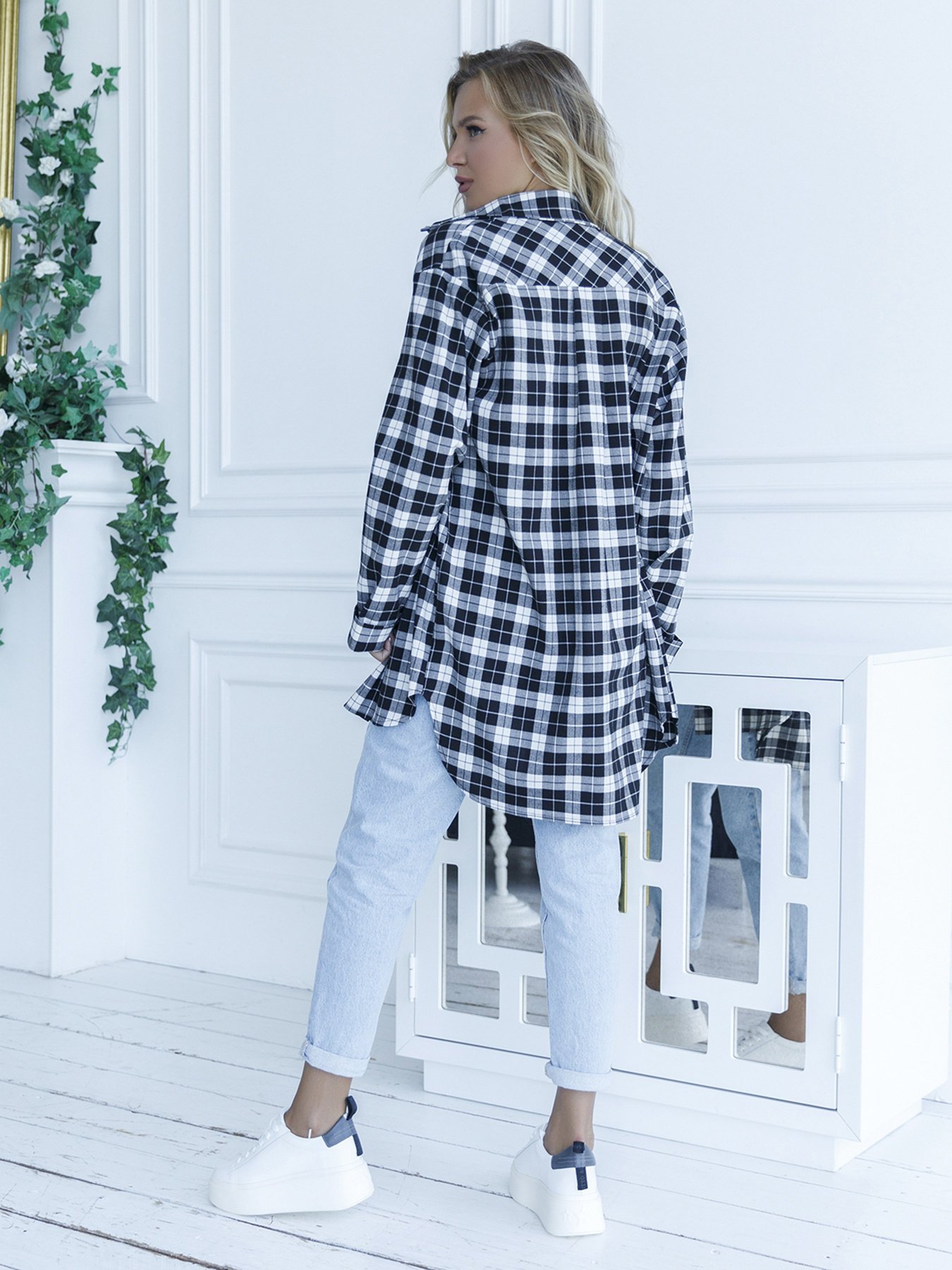 Рубашка ISSA Plus модель 12128_черный/белый Фото