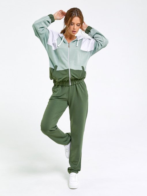Спортивный костюм ISSA Plus модель 12190_хаки/мятный Фото