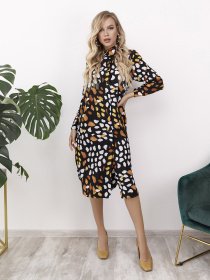 Платья ISSA Plus модель 12193_мультиколор Фото