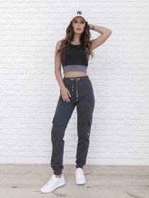 Спортивні штани ISSA Plus модель 9980_темно-серый Спортивні штани ISSA Plus модель 9980_темно-серый Фото