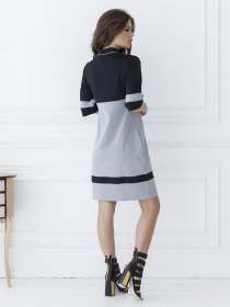 Платья ISSA Plus модель SA-11_черный/серый Фото