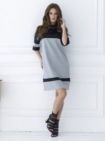 Платья ISSA Plus модель SA-11_черный/серый Фото