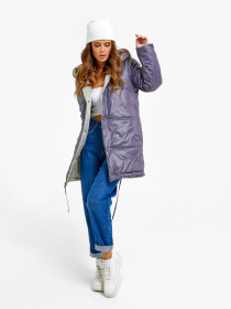 Демисезонная куртка ISSA Plus модель SA-31_сиреневый/бежевый Фото