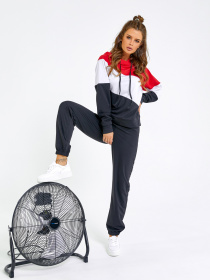 Спортивный костюм ISSA Plus модель SA-33_черный/красный Фото