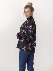 Блуза з довгим рукаом ISSA Plus модель SA-34_черный Фото